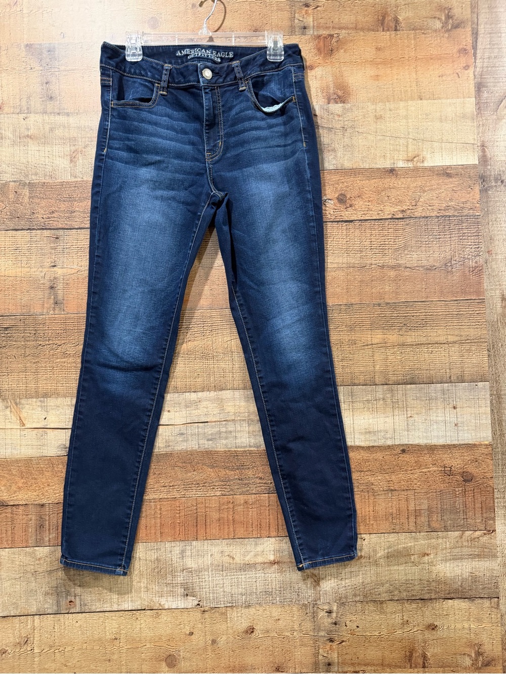American Eagle Outfitters Dark Indigo Super Stretch High-Rise Jeggings Size 10